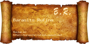 Barasits Rufina névjegykártya
